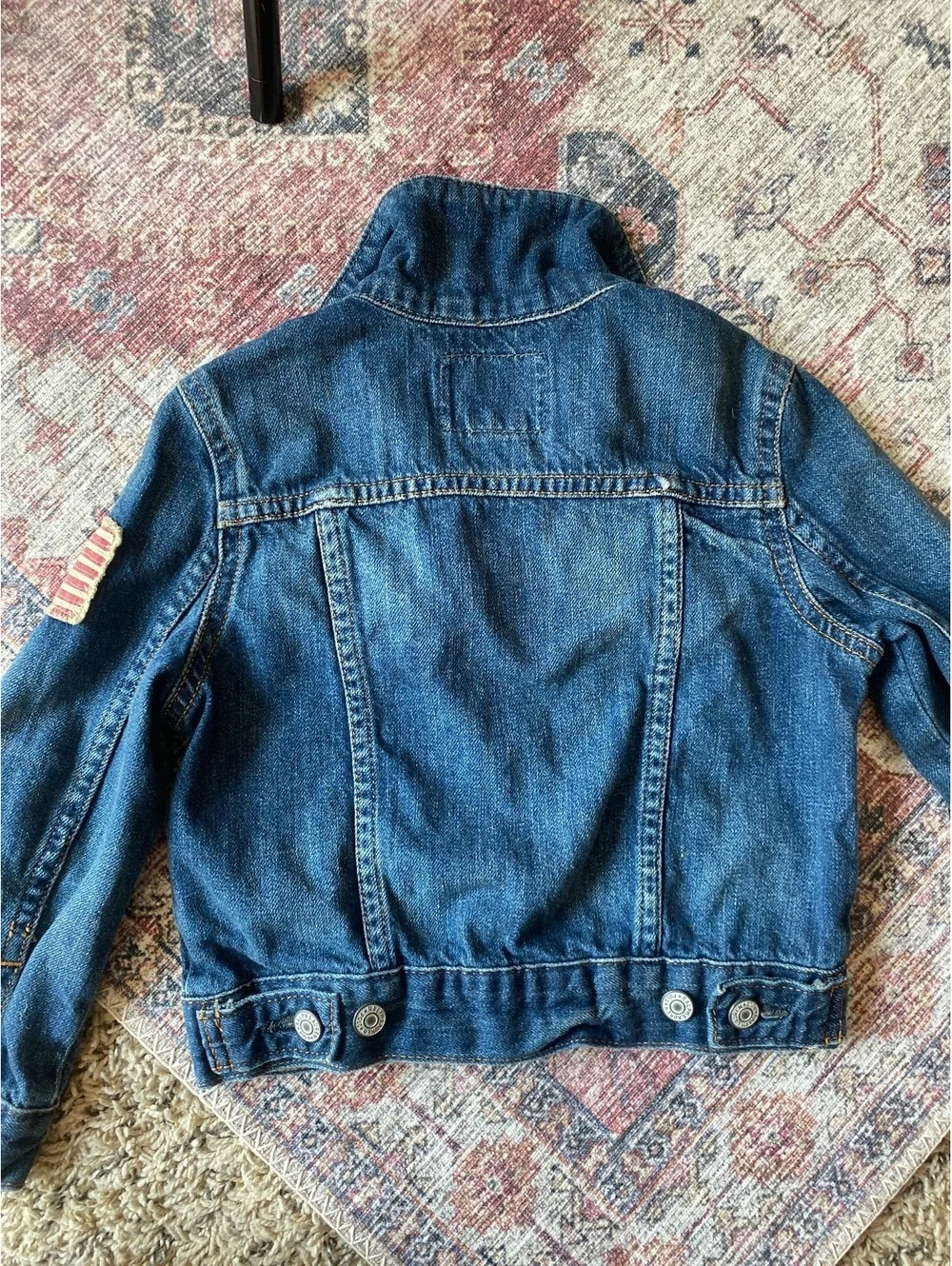 Ralph Lauren Polo Toddler Kids Jean Jacket USA Flag patch